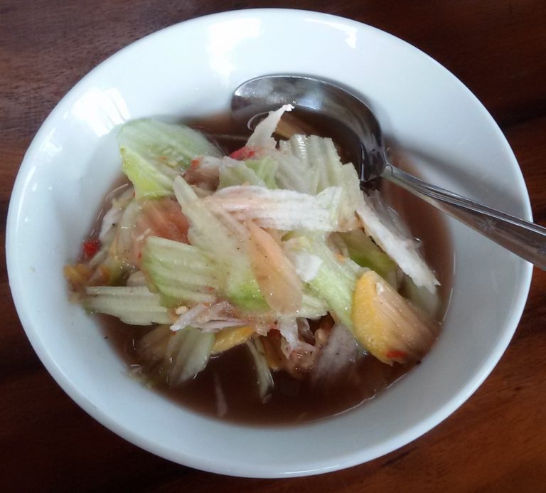 Rujak kuah pindang, uses thin sweet and spicy sauce made of fish broth. This is particularly popular in Bali. Photo: Okkisafire